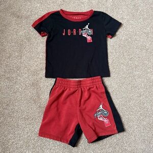 Jordan Red and Black Graphic Tee